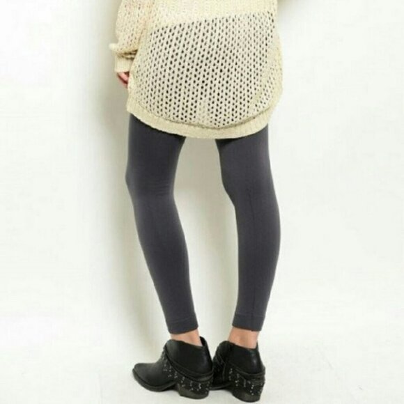 GRAY FLEECED LEGGINGS - Picture 4 of 4